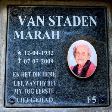 STADEN Marah, van 1932-2009