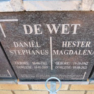 WET Daniel Stephanus, de 1941-2019 &amp; Hester Magdalena 1942-2022