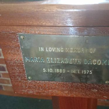 DACOMB Maria Elizabeth 1889-1975