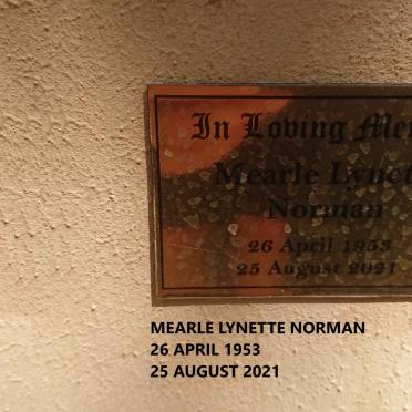 NORMAN Mearle Lynette 1953-2021