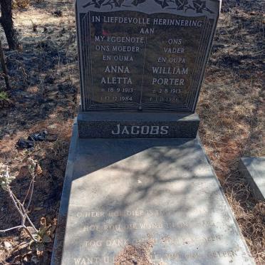 JACOBS William Porter 1913-1986 & Anna Aletta 1913-1984