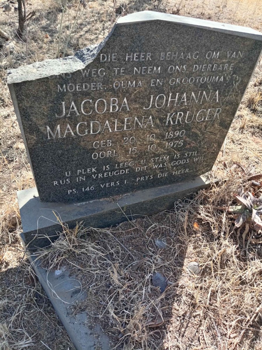 KRUGER Jacoba Johanna Magdalena 1890-1975