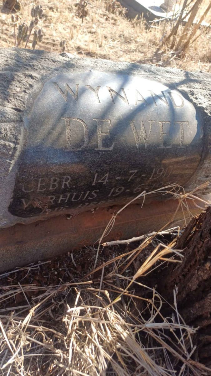 WET Wynand, de 1911-19??