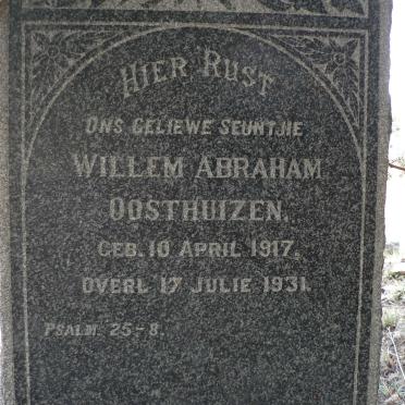 OOSTHUIZEN Willem Abraham 1917-1931