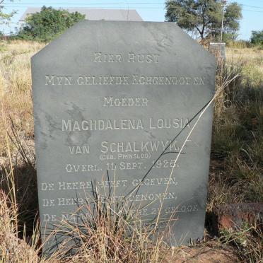 SCHALKWYK Maghdalena Lousia nee PRINSLOO -1928