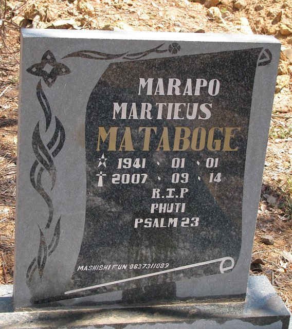 MATABOGE Marapo Martieus 1941-2007