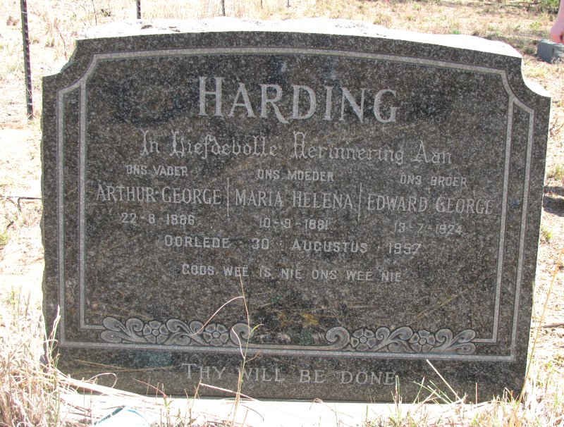 HARDING Arthur George 1886-1957 &amp; Maria Helena 1881-1957 :: HARDING Edward George 1924-1957