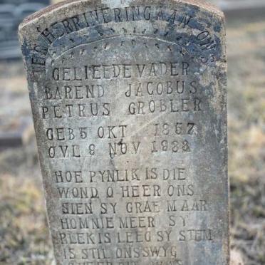 GROBLER Barend Jacobus Petrus 1857-1933