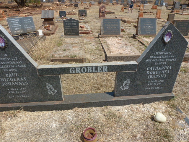 GROBLER Paul Nicolaas Johannes 1934-2007 &amp; Catharina Dorothea 1939-2001