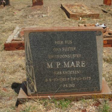 MARE M.P. nee KNOESEN 1913-1975