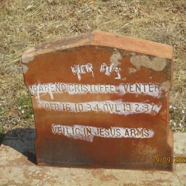 VENTER Barend Cristoffel 1934-1937