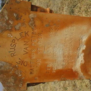 STADEN Martinus Petrus, van 1851-1928