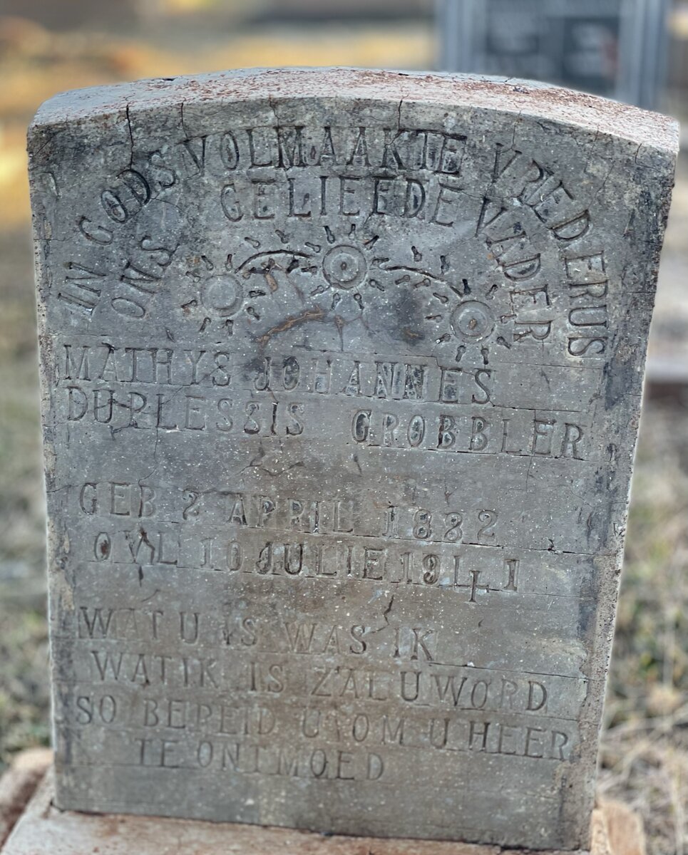 GROBLER Mathys Johannes du Plessis 1882-1941