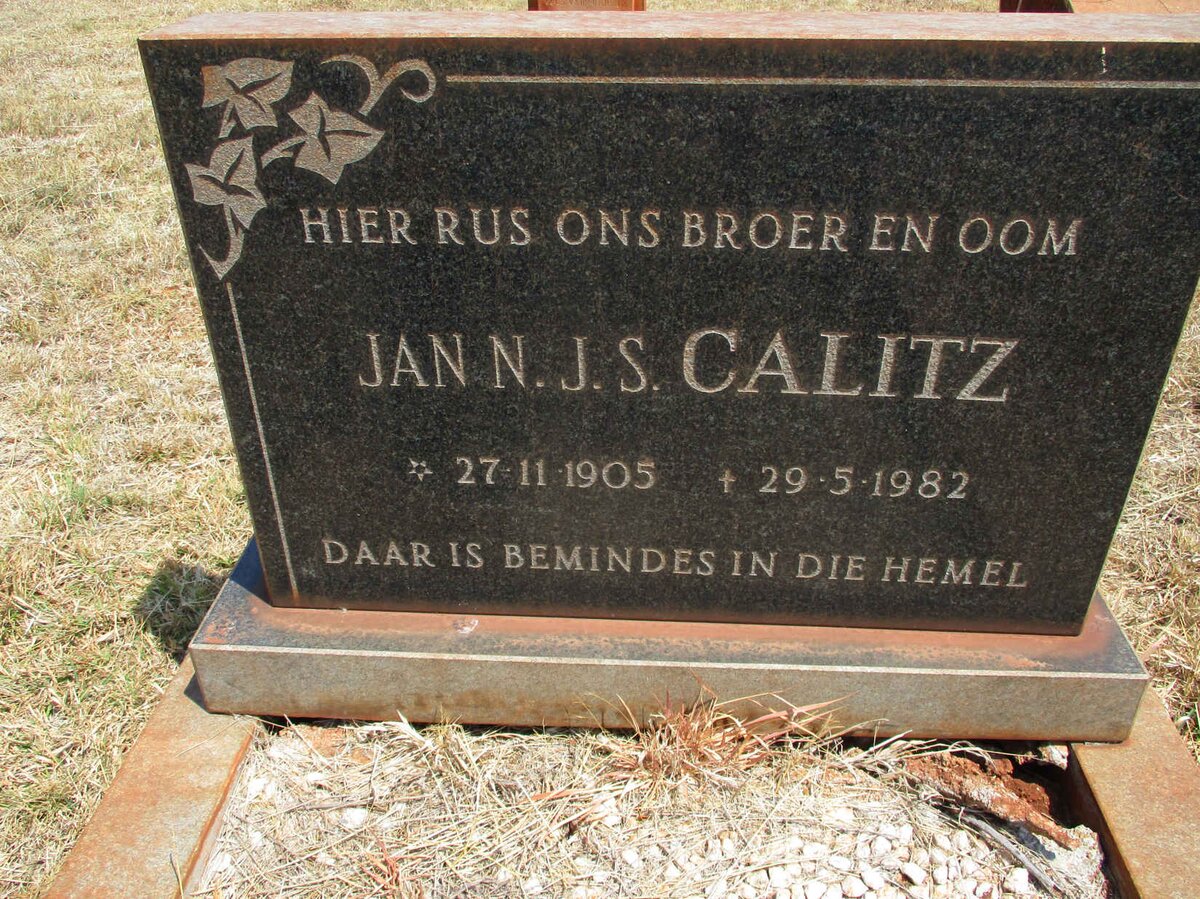 CALITZ Jan N.J.S. 1905-1982 