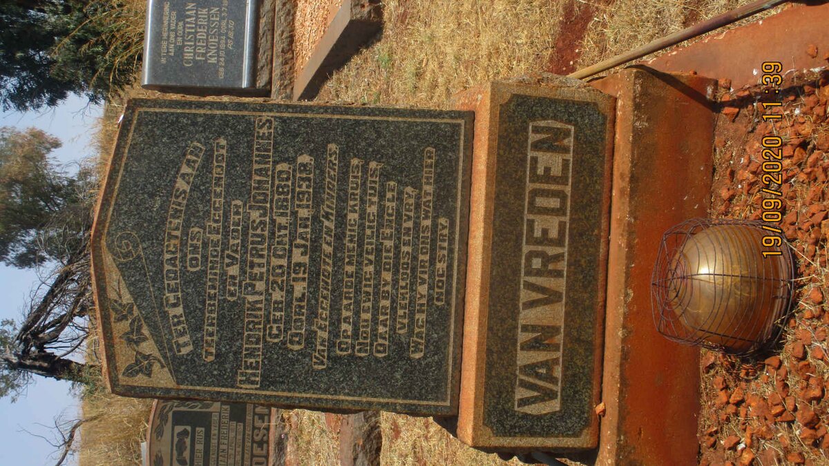 VREDEN Hendrik Petrus Johannes, van 1880-1938