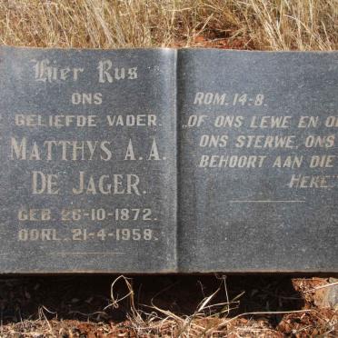 JAGER Matthys A.A., de 1872-1958