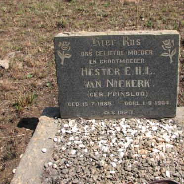 NIEKERK Hester E.H.L., van nee PRINSLOO 1885-1964