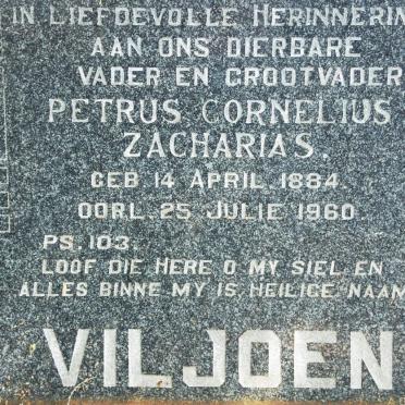 VILJOEN Petrus Cornelius Zacharias 1884-1960