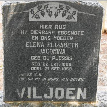 VILJOEN Elena Elizabeth Jacomina nee DU PLESSIS 1886-1953