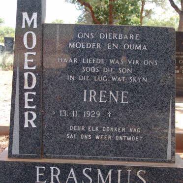 ERASMUS Jacobus P. 1923-1978 &amp; Irene 1929-