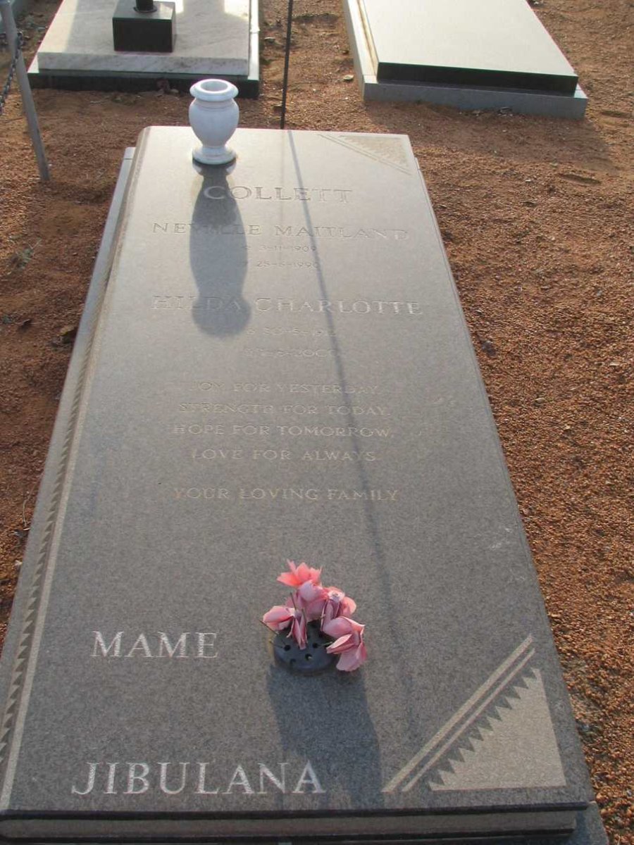 COLLETT Neville Maitland 1909-1990 &amp; Hilda Charlotte 1912-2000