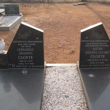 CLOETE Gerhardus Johannes 1915-1988 &amp; Aletha Johanna Elizabeth BOSCH 1912-1984