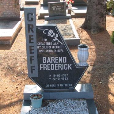 GREEFF Barend Frederick 1927-1993