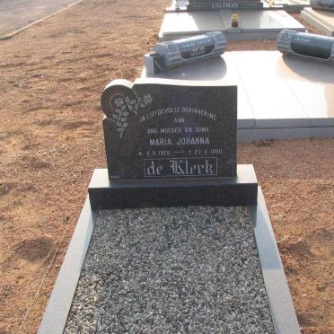 KLERK Maria Johanna, de 1926-1990