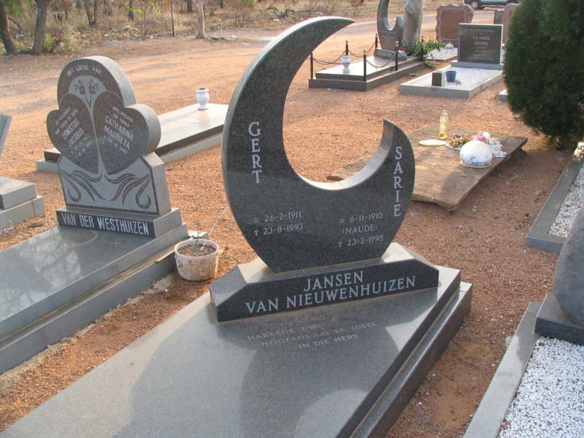 NEUWENHUIZEN Gert, Jansen van 1911-1993 &amp; Sarie NAUDE 1910-1995