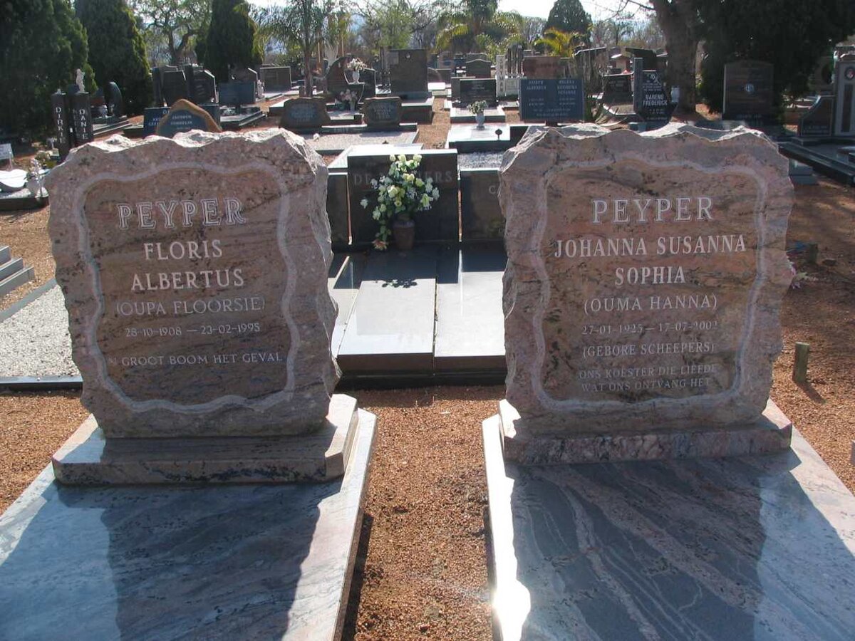 PEYPER Floris Albertus 1908-1995 &amp; Johanna Susanna Sophia SCHEEPERS 1925-2002