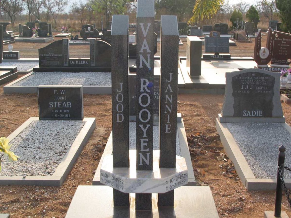 ROOYEN Jood, van 1922-1997 :: VAN ROOYEN Jannie 1929-1989