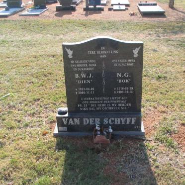 SCHYFF N.G., van der 1916-2006 &amp; B.W.J. 1922-2000