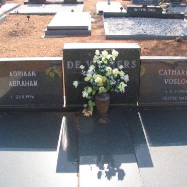 VILLIERS Adriaan Abraham, de -1996 &amp; Catharina Vosloo MARÉ -1994