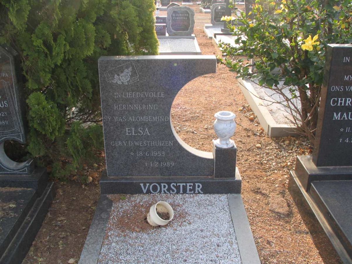 VORSTER Elsa nee V.D. WESTHUIZEN 1953-1989