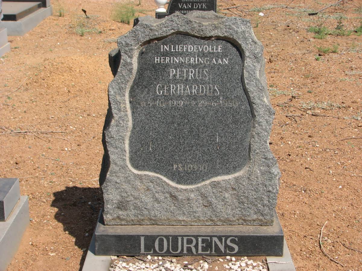 LOURENS Petrus Gerhardus 1919-1980