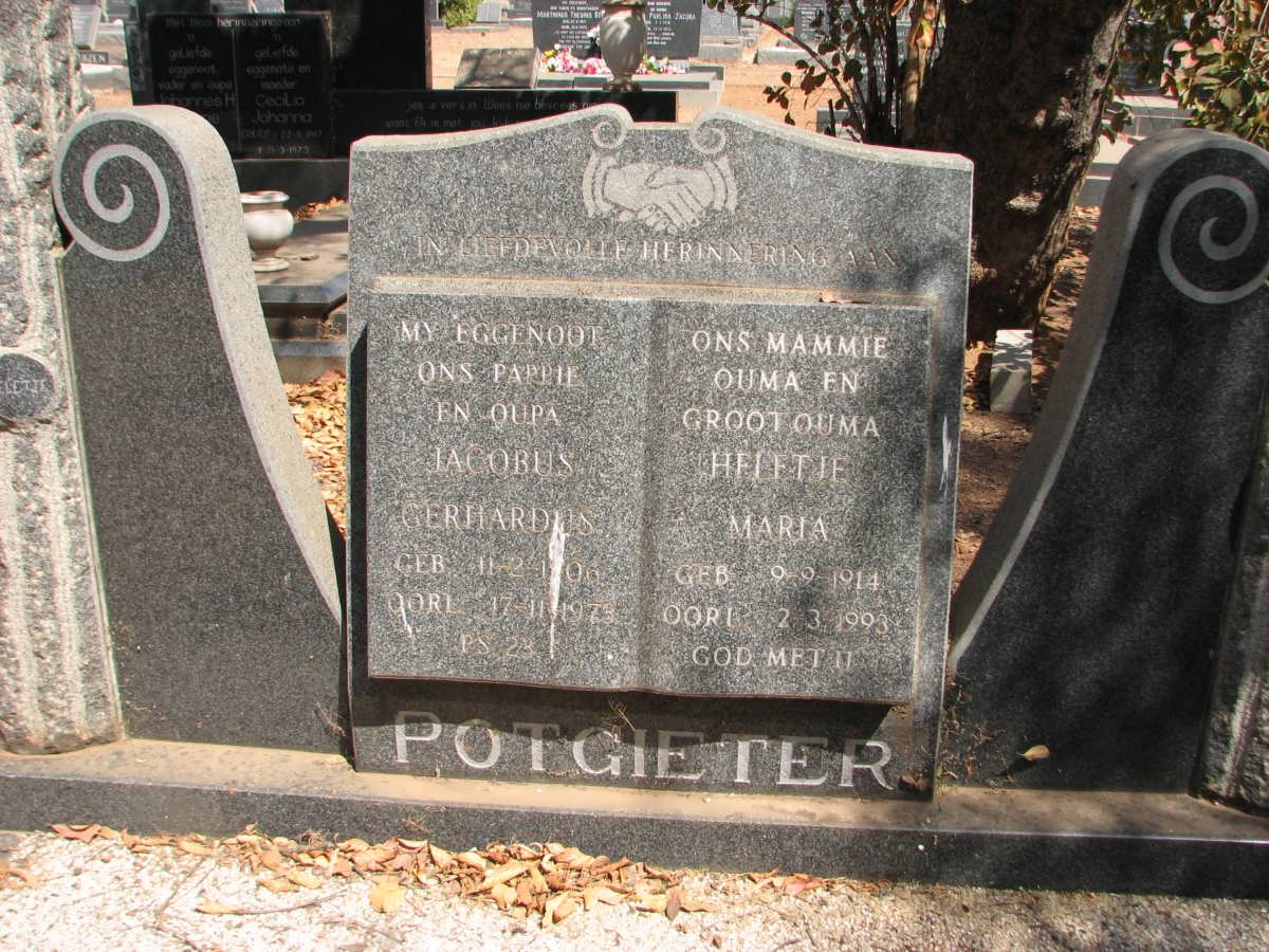 POTGIETER Jacobus Gerhardus 1906-1973 &amp; Helietje Maria 1914-1993