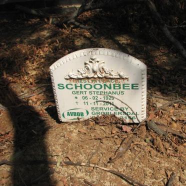 SCHOONBEE Gert Stephanus 1929-2011