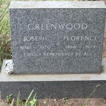 GREENWOOD Joseph 1882-1970 &amp; Florence 1886-1971
