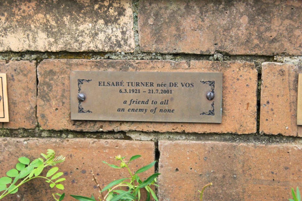 TURNER Elsabe nee DE VOS 1921-2001