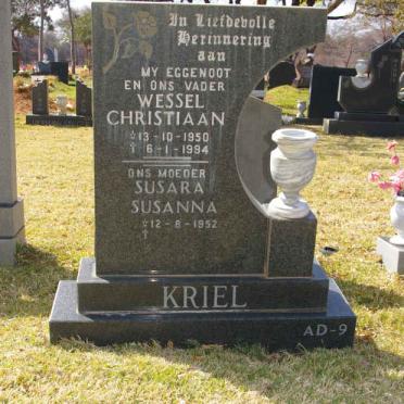 KRIEL Wessel Christiaan 1950-1994 &amp; Susara Susanna 1952-