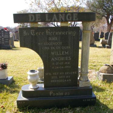 LANGE Willem Andries, de 1941-1994