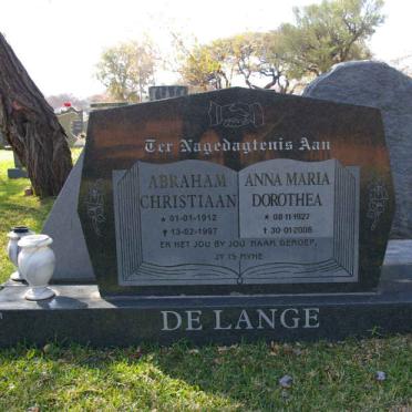 LANGE Abraham Christiaan, de 1912-1997 &amp; Anna Maria Dorothea 1927-2006