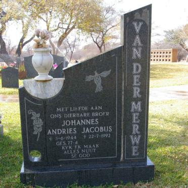 MERWE Johannes Andries Jacobus, van der 1944-1992