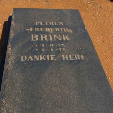 BRINK Petrus Frederik 1933-1972