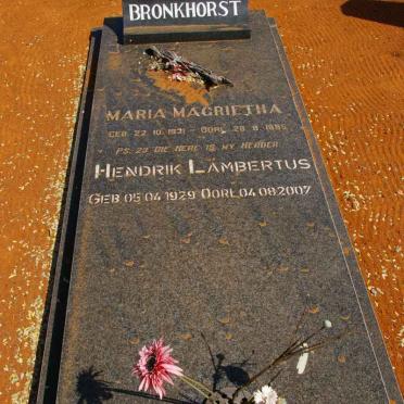 BRONKHORST Hendrik Lambertus 1929-2007 &amp; Maria Magrietha 1921?-1990?