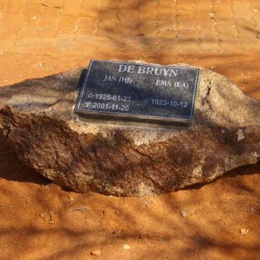 BRUYN H.J.,de 1925-2001 &amp; E.A. 1923-