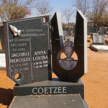 COETZEE Jacobus Hercules 1926-1986 &amp; Anna Louisa 1929-1988
