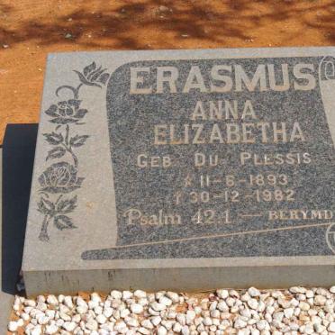 ERASMUS Anna Elizabetha nee DU PLESSIS 1893-1982
