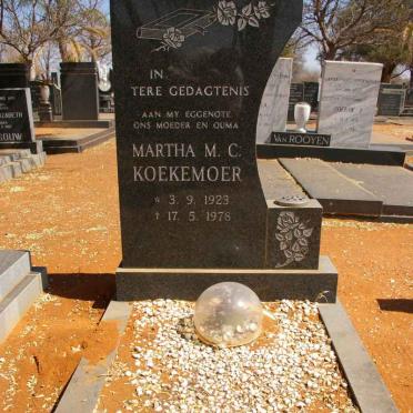 KOEKEMOER Martha M.C. 1923-1978