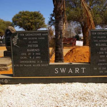 SWART Pieter Barend 1902-1993 &amp; Wilhelmina Elizabeth ROSSOUW 1910-1981